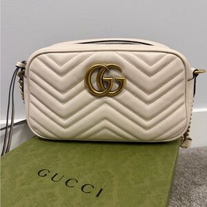 Gucci Cream Crossbody Bag with Gold Accents